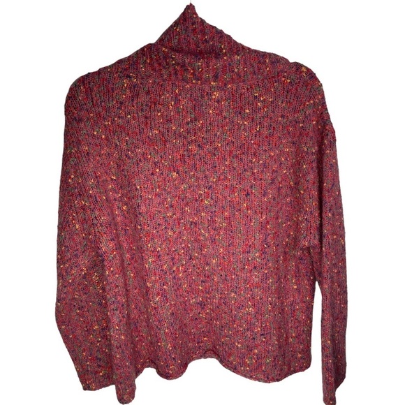 United Knitwear Pink Rainbow Dot Cowl Neck Sweater Large - Picture 4 of 9